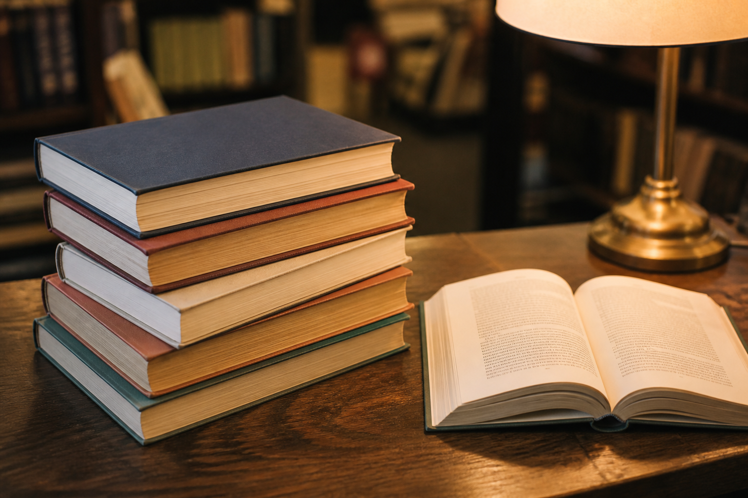 Stack of hardcover novels